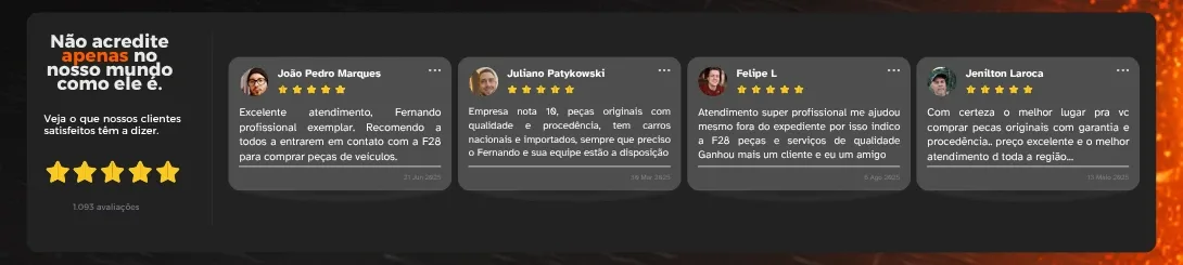 Vários Peças Usadas em um Só Lugar!